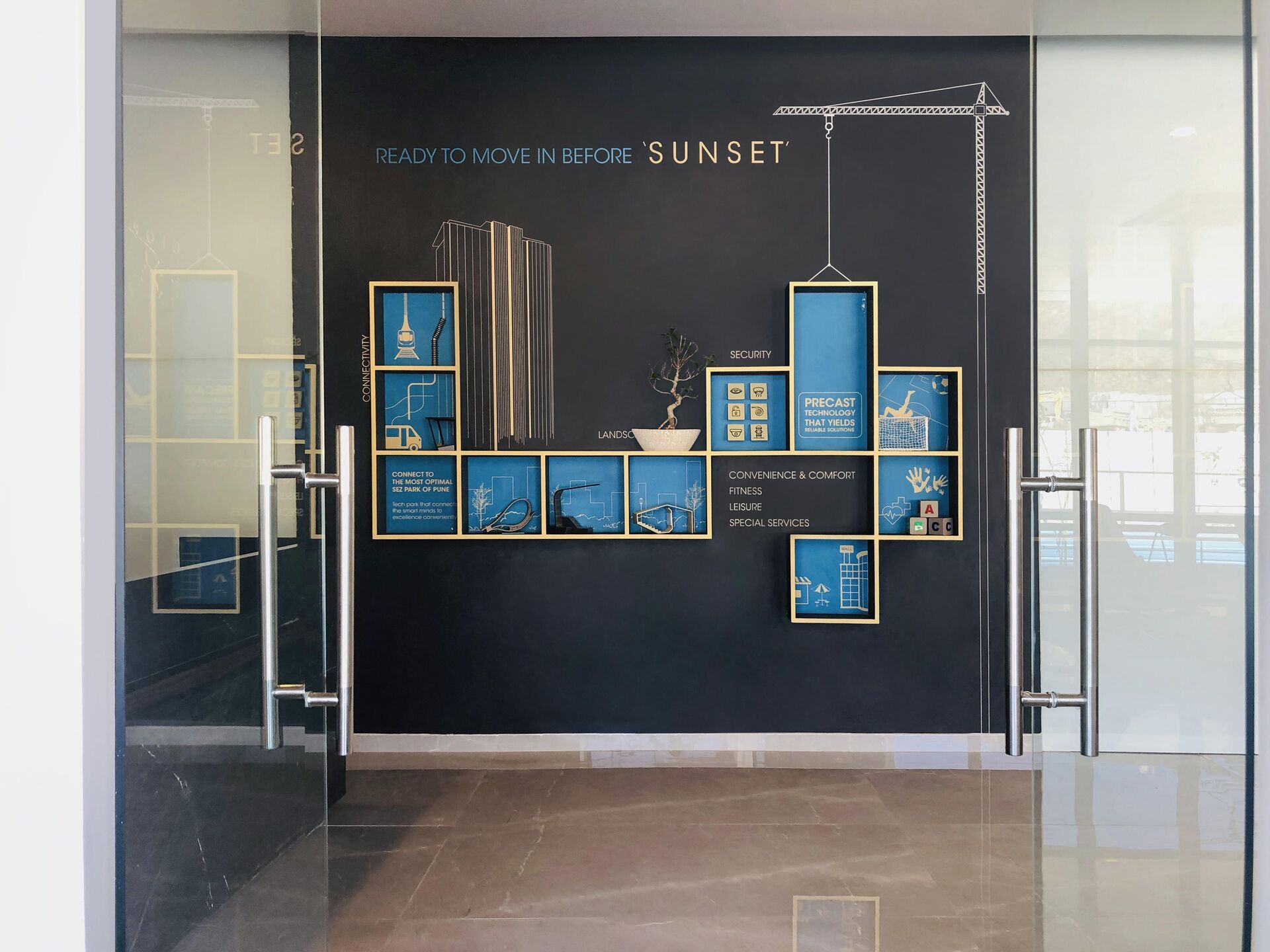 Global SEZ commercial wallpaper installation